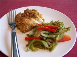 Cajun Oven Fried Chicken and Roasted Vegetables