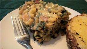 Spinach Chicken Macaroni Bake