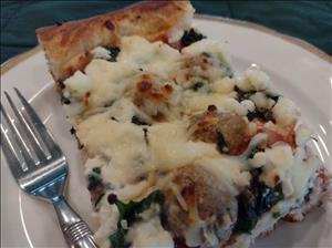 Meatball, Spinach, Ricotta Pizza