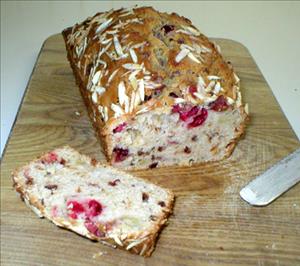 Almond Crusted Cranberry Apple Bread